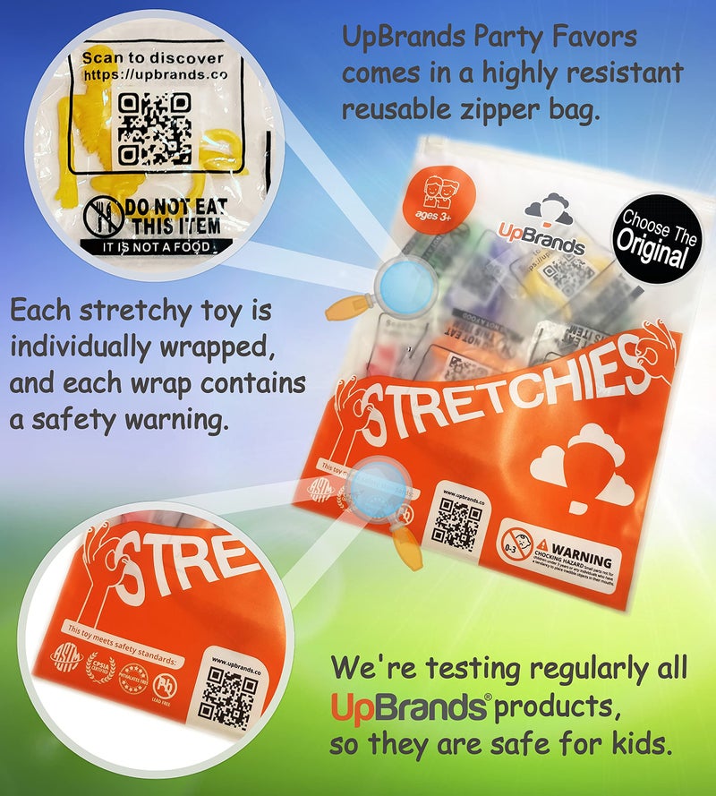 UpBrands 72 Stretchy Skeleton Toys, Party Favors for Kids, Bulk Set, 12 Colors, Kit for Easter Egg Basket Stuffers, Halloween Goodie Bags, Pinata Filler, Small Classroom Prizes - Image 4